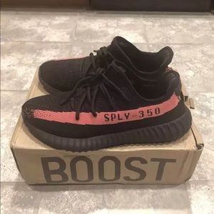 Adidas Yeezy Boost 350 V2 Core Black Red Size 10
